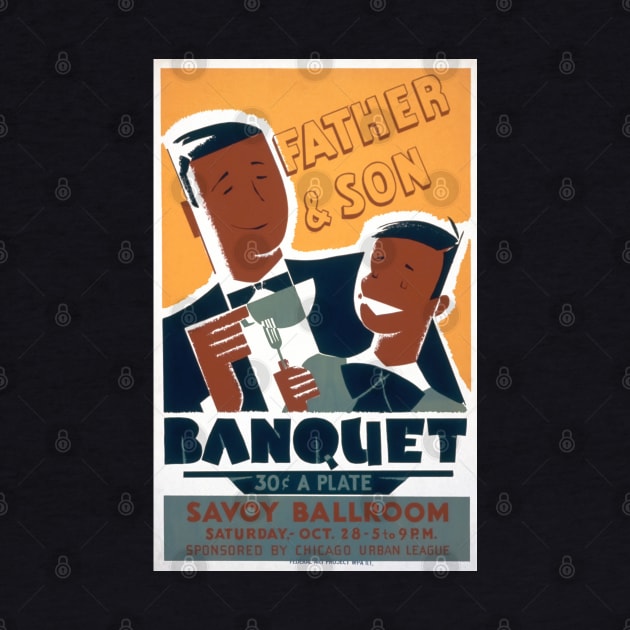 Restored Vintage WPA Poster: Father and Son Banquet by vintageposterco